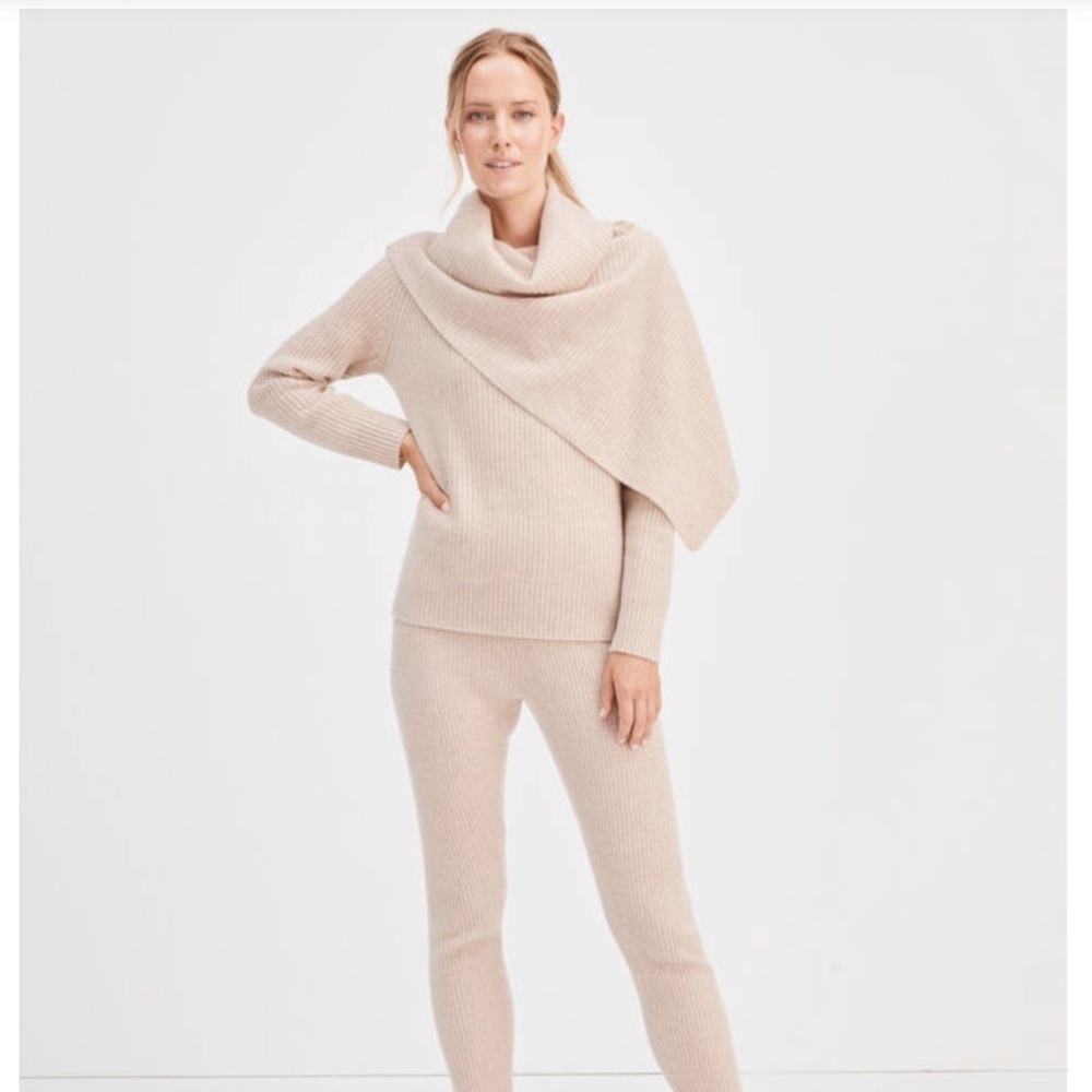 HAVEN Well Within Cashmere Shawl Collar Knit Sweater Quiet Luxury Size Medium